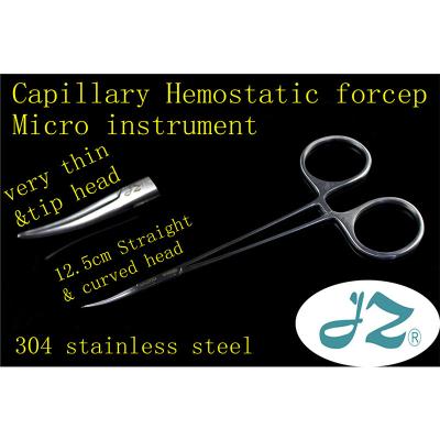 China JZ ophthalmology instrument straight curved head double eyelid fold hemostatic forcep surgical tiny capillary vessels medical small for sale