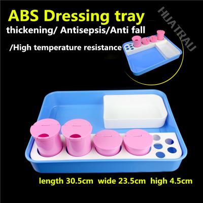 China Medical Dressing Change Tray Embroidered Square Dish Thickened Tray Iodophor-proof ABS Plastic Infusion Disinfection Dental Box Small for sale