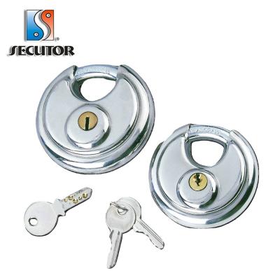 China Round Master File Key Lock Padlock Stainless Steel 70mm Discs for sale