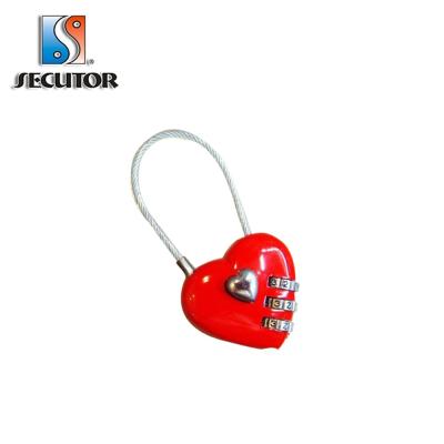 China 3 Digits Code Own Design 3 Digits Mini Password Code Love Shaped Padlock for sale