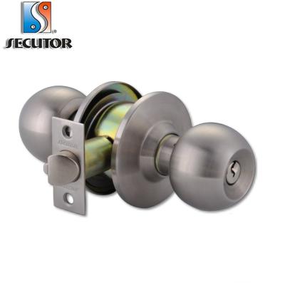 China 201 or 304 Stainless Steel ANSI Grade 3 Perilla Cylindrical Cerraduras Knob Ball Lock for sale