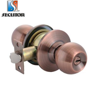 China 201 Stainless Steel Passage Knob Antique Copper Round Door Lock for sale