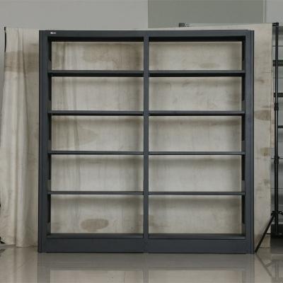 China (Others) School Library Furniture Metal Storage Adjustable Book Shelves Six Layer Bilateral Book Shelves for sale