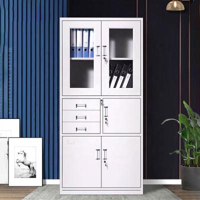 China Modern Storage Metal Steel Lockable Filing Cabinet Drawer Office Furniture Glass Filing Cabinet for sale