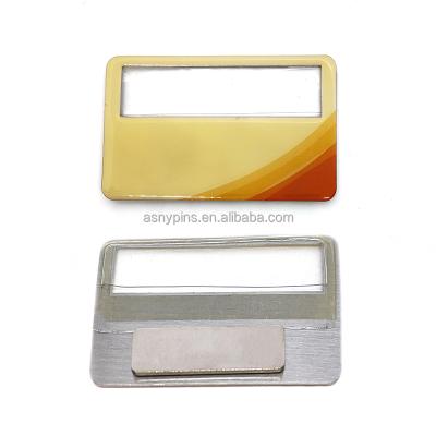 China All the World Factory Metal Logo Printed Name Badge Magnet Wholesale Customized Nameplate for sale