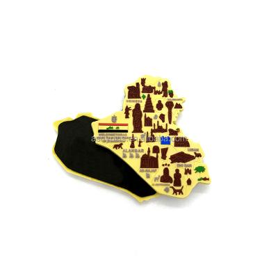 China Custom Map Shape Iraq Basra Gift Shop Factory Souvenirs Soft PVC Fridge Magnet for sale