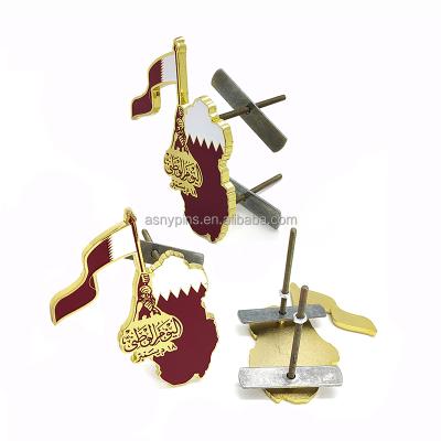 China Saudi Arabia Wholesale Qatar Map Shape Car Badge Qatar Map Logo Metal Car Symbols Custom Made for sale