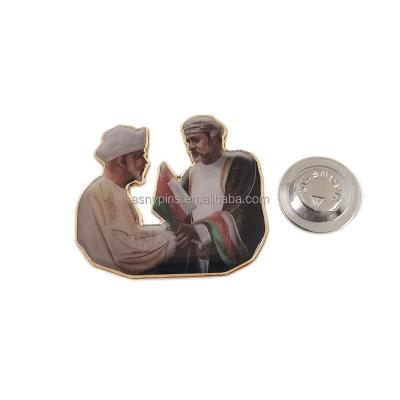 China Oman Oman Photo Etching Offset Printing Badge Oman National Day Pin Badge With Magnet for sale