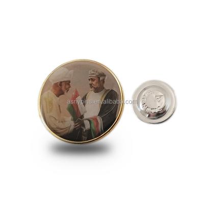 China Oman Oman Round Shape Pin Offset Printing National Day Gifts Magnetic Oman Badge for sale