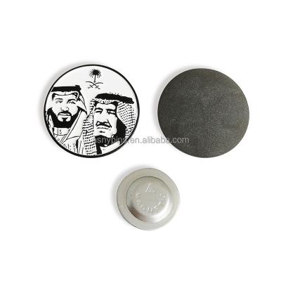 China Custom Saudi Prince of Saudi Arabia 30mm Magnetic Badge Lapel Pins Saudi Arabia for sale