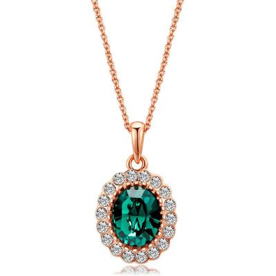 China Fashion new style fashion water diamond emerald condole hot selling jewelry 2021 necklace earring costume pendants for sale