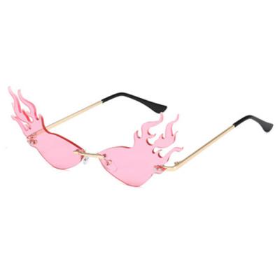 China Fashion rimless fire sunglasses women river party eyewear mens sunglass world ray band metal glass frames shape custom eyewear for sale