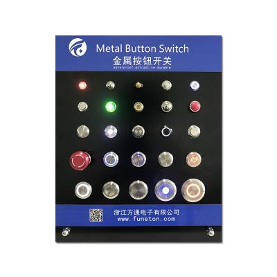 China China Zhejiang FUNETON Stainless/Brass Metal Push Button Switch Display Panel Push Button Nickel Plated Professional Manufacturer for sale