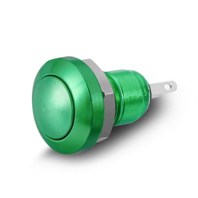 China Zn-Al Alloy Green Mini Metal Button 8mm ON Momentary Waterproof Push Button Switch for sale