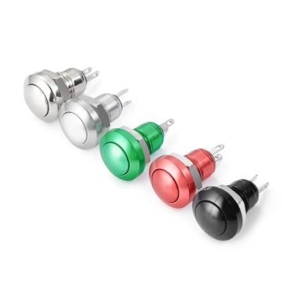 China 8mm FT8QA-B10 1NO Stainless/Brass Nickel Plated Momentary Ball Light Main NO Push Button Switch for sale