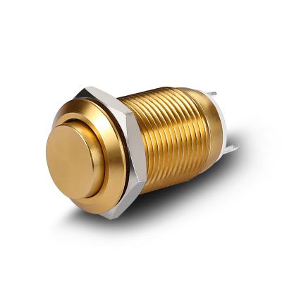 China Zn-Al alloy sell well customized colorful metal body mini color 12mm bottom push switch gold metal push button for sale