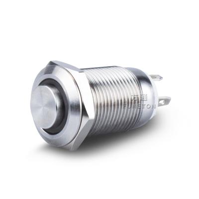 China 12mm Nickel Plated Stainless/Brass Momentary/Self-Latching ON Ring Light LED 12V 24V IP65 Metal Round High Master Push Button Switch for sale