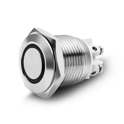 China Stainless/Brass Nickel Plated Momentary Waterproof Electronic Switch, 16mm Screw Terminal Push Button Switches for sale