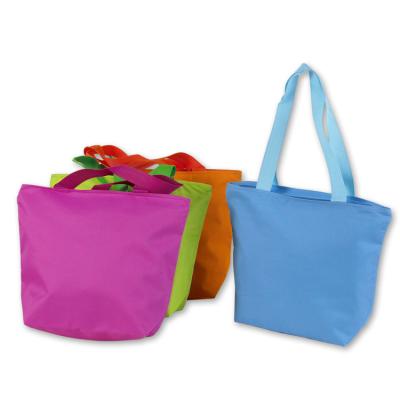 China Fashion wholesale promotion cheap polyester shopping bag colorful beach bag polyester beach bag for sale