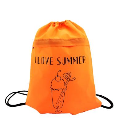 China Wholesale Custom Logo Polyester Drawstring Bag Basketball Shoe Bag Gym Shoe Bag for sale