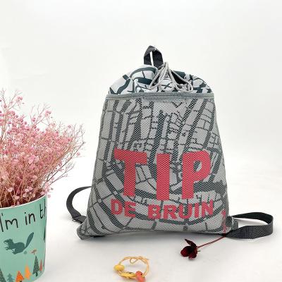 China Cheap Adjustable Custom Wholesale Prices Reusable Logo Sports Backpack 420D Polyester Drawstring Bag for sale