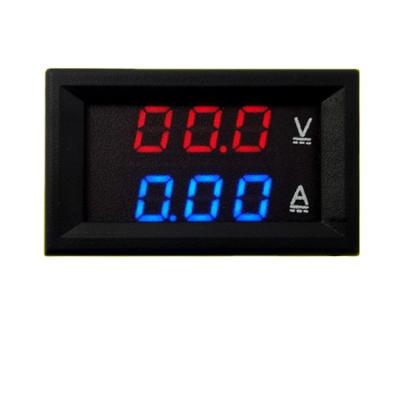 China Digital Led Voltage Ammeter Voltmeter LED Display Dual Amp Digital Volt Meter Red + Blue Measuring DC 0-100V 100A Industrial Voltmeter Dual Ammeter for sale