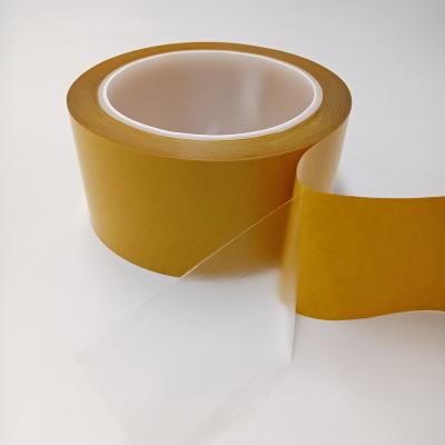 China Heat Resistant Double Sided Removable Adhesive Pet Tape With Yellow Release Paper for sale