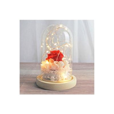 China / Wedding Clear Glass Dome Base Decor Valentine's Gifts Flower Dome Glass Jar for sale