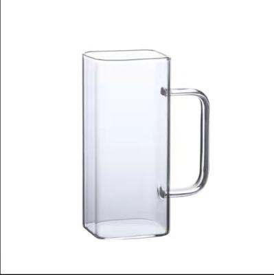 China Recycle Direct Wholesale Large Standard High Borosilicate Glass Color Mug Set Milk Cola Juice Cup for sale