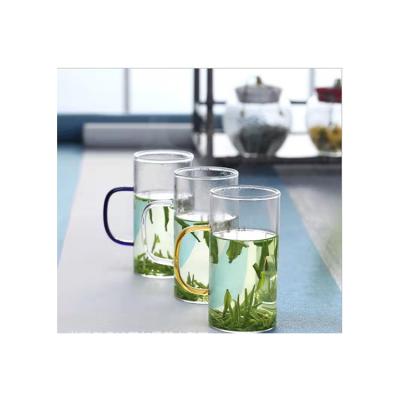 China Recycle Direct Wholesale Large Standard High Borosilicate Glass Color Mug Set Milk Cola Juice Cup for sale