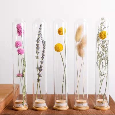 China Innovative Tea Storage Products Scented Tube With Bamboo And Wooden Cover And Glass Round Bottom Storage for sale