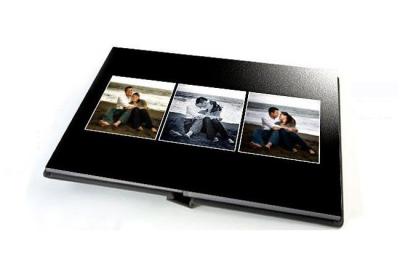 China Custom Black Leather Waterproof Flush Mount Wedding Albums 14x10 inch for sale