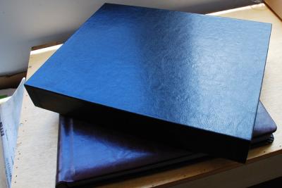 China Custom Photo Album Materials , 12X12 inch Square Thick Wooden Black Leather Box for sale