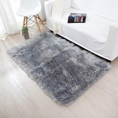 China Washable Fluffy Fur Wholesale Fluffy Faux Velvet Blankets Soft Modern Long Handsome Living Room Bedroom Rug for sale