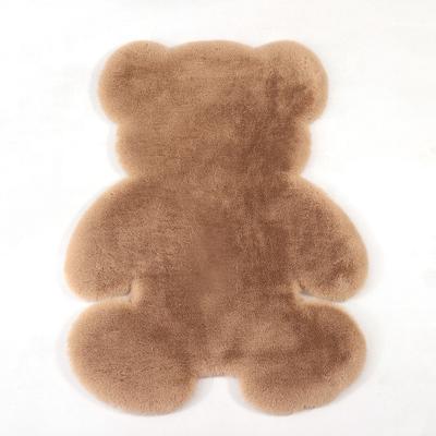 China 100% Polyester Rabbit Shape Bear Shape Polyester Rabbit Fur Blanket Washable Area Rug Soft Shaggy Soft Fur Blanket for sale