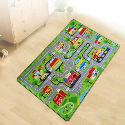 China Washable Kids Life Scene Map Game Learning Educational Toys Children Playing Crawling Mat Teen Kids City Parking Road Map for sale