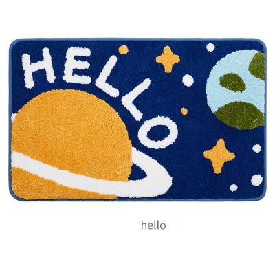 China High Quality Washable Space-Oriented Rockets Microfiber Bath Mat Floor Absorbent Non-Slip Mat for sale