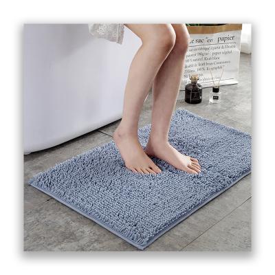 China Washable Water Absorption Chenille Rug Microfiber Bathroom Floor Mat Shower Room Foot Mat for sale