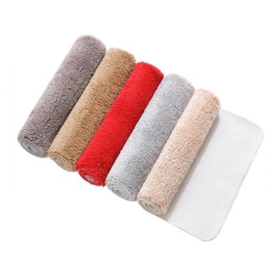 China Non-slip high quality polyester plush flocked covers waterproof door mat alfombra for sale