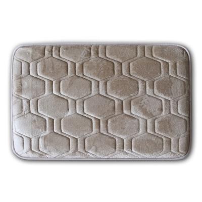 China Classic Solid Color Door Mats Quilting Seam Home Flannel Anti-Slip Washable Fleece Embroidery Anti-Slip Rug Covers for sale