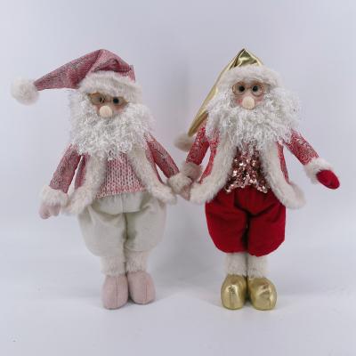 China POLYESTER NEWCOMER CHRISTMAS SANTA DECORATION 2022 HOLDING SANTA TRADITIONAL SANTA DECO for sale