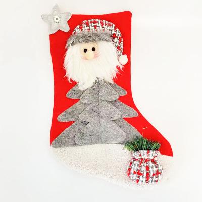 China Christamas Home Decoration 2022 FABRIC LOW SANTA/SNOWMAN/REINDEER STOCKING NEW for sale