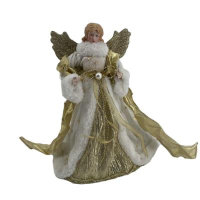 China Best Design POLYESTER Angel Christmas Tree Ornament Hot Selling Plastic Figure Fashion Items Tree Tops Holiday Decoration for sale