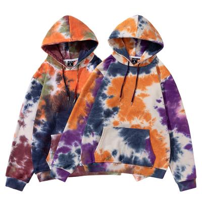 China Breathable Trending Winter Clothes Men's Hoodies 100% Cotton Men's Sleeve T-Shirt Along Tie Dyed Pullover Hoodies for sale