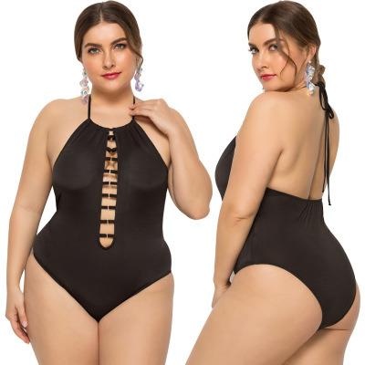 China 2021 summer women's 5XL QUICK DRY deep v hollow backless jumpsuit beach use high plus size women's swimwear summer swimwear for sale