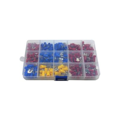 China Connect Wiring Without Soldering 280Pcs Assorted Insulated Spade Crimp Terminal Butt Electrical Wire Cold-press Terminal Set Red Blue Yellow With Box for sale