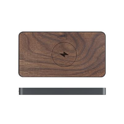 China Modern Wooden Cell Phone Simplicity 10000mah Power 10w Super Fast Wireless Bank for sale