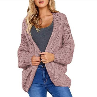 China Anti-wrinkle Outwear Women's Open Front Long Sleeve Chunky Knit Cardigan Sweaters Loose Coat for sale