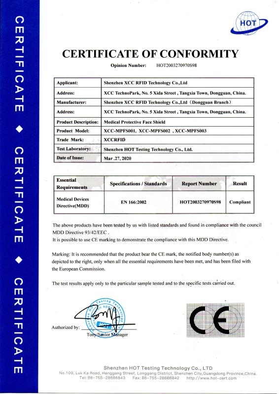 CE - Shenzhen XCC RFID Technology Co., Ltd.