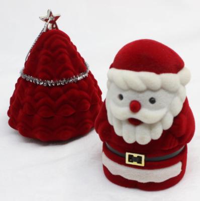 China Red Velvet Christmas Santa Apple Flannel Hat Trinket Box Jewelry Box for sale